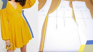 HOW TO DRAFT WRAP DRESS PATTERNS  KIM DAVE [upl. by Eilerua]