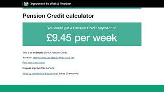 Pension Credit Calculator Explainer [upl. by Lelith]