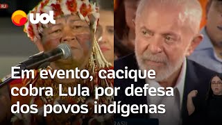 Ao lado de Lula cacique cobra presidente por conservação dos povos indígenas veja vídeo [upl. by Enriqueta207]