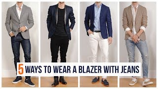 How to Wear A Blazer With Jeans  Casual Men’s Fashion  Spring Outfit Inspiration [upl. by Eednil]