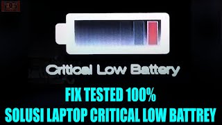 CARA MENGATASI LAPTOP CRITICAL LOW BATTERY CARA RESET BATERAI LAPTOP [upl. by Micco185]