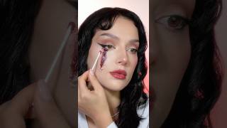 Simple Halloween look ⚠️fake blood halloween makeuptutorial p [upl. by Ahsinrac]