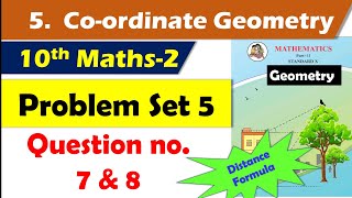 Problem Set 5 class 10 maths part 2  Chapter 5 CoOrdinate Geometry  Maharashtra state board [upl. by Anaeda]