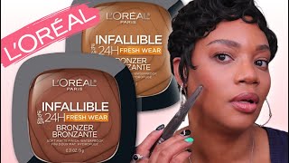 NEW Loreal Infallible Fresh Wear Bronzers  Shades 450 and 500 on Brown Skin [upl. by Milford]