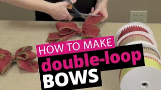 How to Tie a DoubleLoop Bow with Burlap Ribbon  Nashville Wraps [upl. by Arras816]