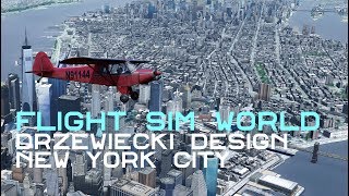 Flight Sim World Drzewiecki Design New York Manhattan Tour with TrueSKY in 4K [upl. by Sandler417]