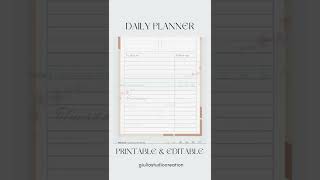 Printable Daily Planner  Editable Daily Planner  Elegant Daily Planners  Downloadable Planner [upl. by Licna526]