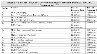 KUK PG Entrance Exam Dates 2024 lifesciences mducee kuk mdurohtak msczoology mscbotany mdu [upl. by Eixela]