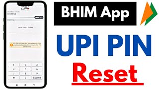 How to Reset UPI PIN On BHIM App  BHIM App UPI PIN Reset  Forgot UPI PIN in BHIM App [upl. by Gutow]