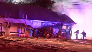 Texarkana Ark firefighters find body in burning house [upl. by Oberstone281]