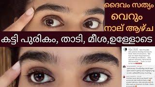 നാല് ആഴ്ചക്കുള്ളിൽ Thick Eyebrow amp Beard growthനേരിട്ട് പുരികം കിളർത് വരുന്നത് കാണാം😱 [upl. by Harts508]