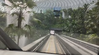 T2 to T3 Skytrain ride thru Jewel Changi Airport [upl. by Aritak]