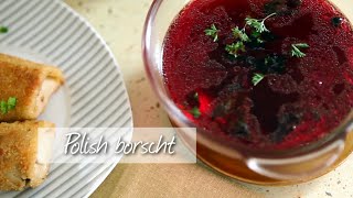 Polish borscht  Vegetarian borscht recipe video [upl. by Lipps]