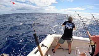 Tuna Ono Marlin amp Mahi Mahi Deep Sea Fishing in Hawaii [upl. by Ruperto]