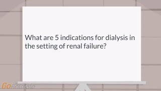 What are 5 indications for dialysis in the setting of renal failure [upl. by Ayikan]