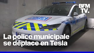 À MandelieulaNapoule la police municipale se déplace en Tesla [upl. by Nuri]