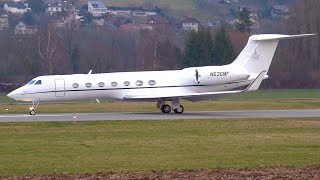 Gulfstream G550 N636MF MacAndrews amp Forbes TakeOff at Bern [upl. by Enninaej]