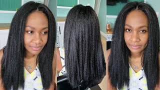 NATURAL BLOWOUT CROCHET WITH REGULAR BRAIDING HAIR  Kinky Straight Crochet  straighthaircrochet [upl. by Audwin]