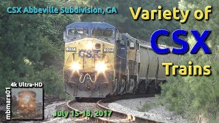 5M4k Variety of CSX Trains on the Abbeville Subdivision GA 0715182017 ©mbmars01 [upl. by Francyne971]