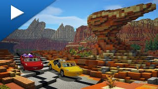 4K Minecraft Radiator Springs Racers from Disney California Adventure  2024 [upl. by Anuayek]