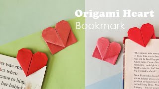 Origami Heart Bookmark Easy  DIY Paper Heart Bookmark  Origami Bookmarks  Paper Heart Bookmarks [upl. by Mya]