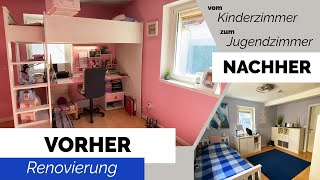 Schlafzimmer Renovierung 2021  Endlich ein Jugendzimmer  Neue Möbel Bett Schreibtisch Regal [upl. by Ashwin]