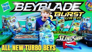 We Got All The New Hasbro Beyblades SO MANY BEYS Epic Beyblade Burst Turbo Unboxing [upl. by Roi120]