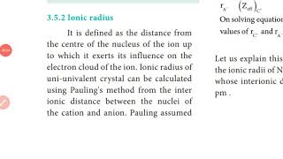 Ionic radius  Determination Pauligs method [upl. by Akcinehs683]