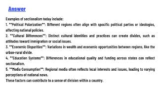 Examples of sectionalism today [upl. by Ahseniuq518]