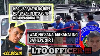 COL BOSITA NAGALIT SA LTO OFFICER NA MALI ANG GINAGAWA SA RIDER [upl. by Nickelsen]