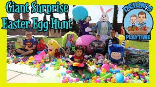 Giant surprise Easter egg hunt  Deion’s playtime [upl. by Trebla]