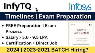 InfyTQ Infosys Exam Timelines Salary 95 LPA  FREE Preparation  2024  202321 BATCH Hiring [upl. by Aninnaig551]