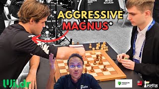 What an attacking game by Magnus Carlsen  Carlsen vs Sarana  World Blitz 2023 [upl. by Ainekahs]