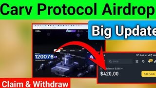 Carv Protocol Claim amp Update Video  300Carv 200  Binance X Carv Also claim [upl. by Raseda]