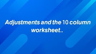 TEN COLUMN WORKSHEETComputer applications for accounting [upl. by Euqirdor]