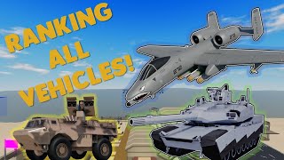 Ranking EVERY SINGLE VEHICLE from WORST to BEST in WAR TYCOON [upl. by Anerehs]