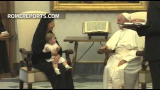 Pope meets with Queen Silvia of Sweden [upl. by Sadinoel405]