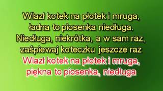 Karaoke Wlazł kotek na płotek wer2 wolniejsza [upl. by Ferri]