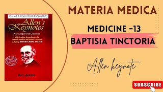 MATERIA MEDICA MEDICINE 13 BAPTISIA TINCTORIA✍️ education bhms bams mbbs bdsyoutubematéria [upl. by Jelsma]