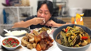 PINAKBET CRIPSPY BAGNET AT TOKWA Filipino Food Mukbang and Recipe Lutong Ilokano [upl. by Assirehs]