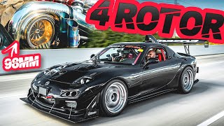 1000HP 4 Rotor RX7 is MENTAL “STREET LEGAL Mazda 787B” Highway Pulls Sounds Like F1 Car [upl. by Tniassuot]