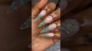 Broken ice nails 💅🏽 ❄️ nails [upl. by Zetnom]