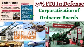 What is FDI under Automatic amp Approval Route  Defense74 FDI  Corporatization of Ordnance Boards [upl. by Ainafetse573]