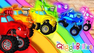 Color Show with Monster Trucks  Nursery Rhymes for Kids  GiggleBellies [upl. by Babs]