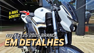 NOVA FZ25 2025 🔥 Veja os DETALHES da versão BRANCA E DOURADO 🤍🖤 nandoangelo motovlog fz25 [upl. by Soane771]