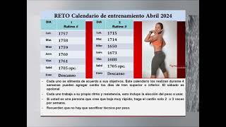 Calendario de entrenamiento Abril 2024 [upl. by Dnalerb]