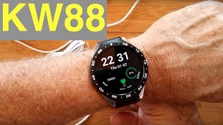 KingWear KW88 SLEEK Android 51 Round Smartwatch Unboxing and 1st Look [upl. by Etom923]