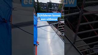 Schilderen boven een uitbouw [upl. by Atnauqahs]