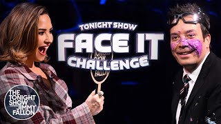 Face It Challenge with Demi Lovato  The Tonight Show Starring Jimmy Fallon [upl. by Emalee]