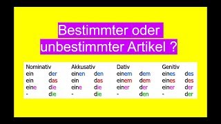 Bestimmter oder Unbestimmter Artikel A2B1 Übung [upl. by Peskoff]